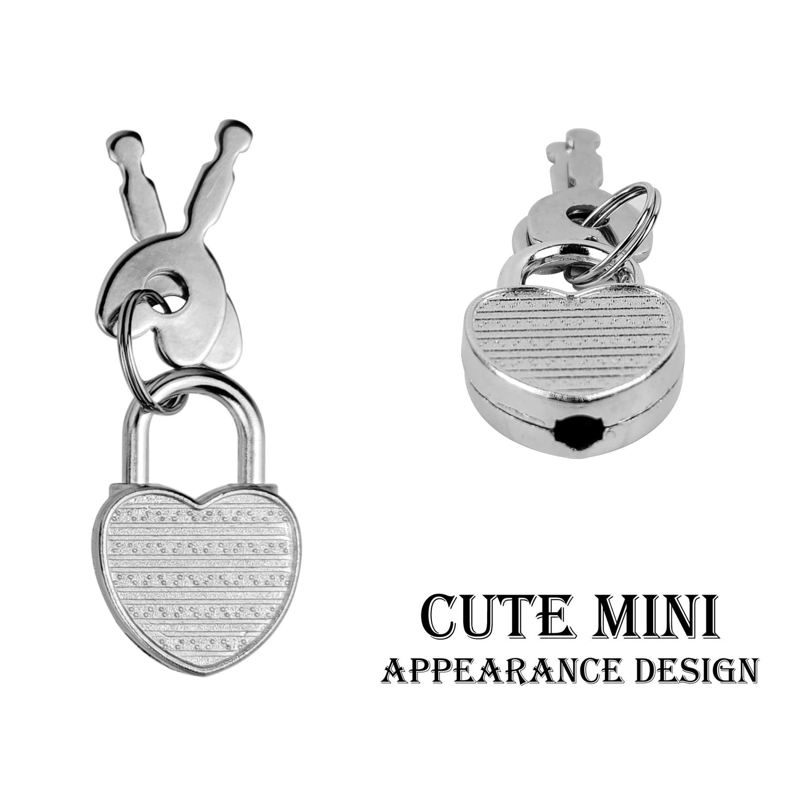 5 Pack Mini Diary Padlock, Small Locks with Keys, Tiny Luggage Silver