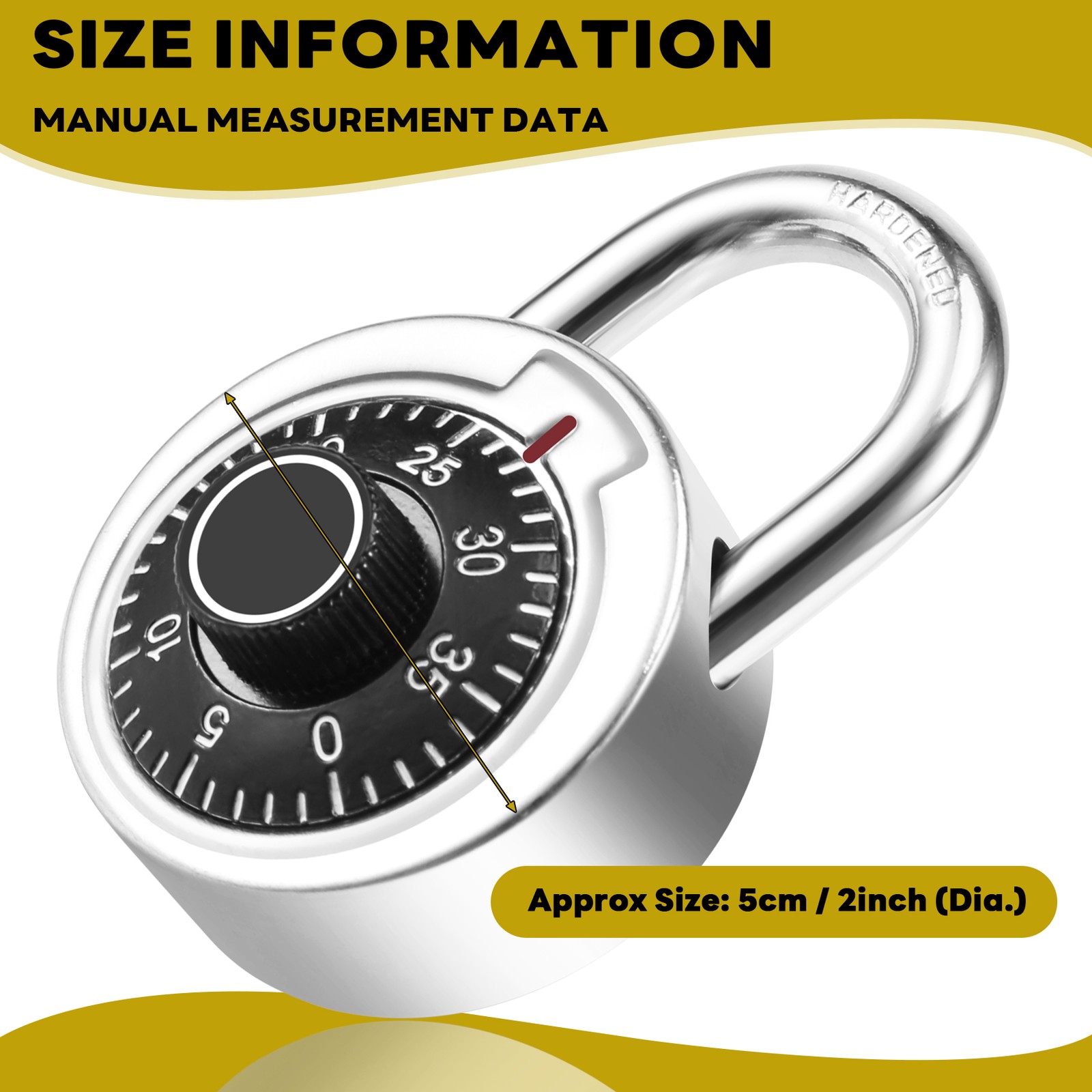 Master Coded Lock 50mm With Round Fixed Combination Padlock W6Q14978