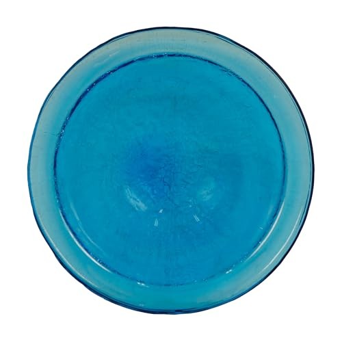 12" Teal Crackle Birdbath- Over Rail Bracket
