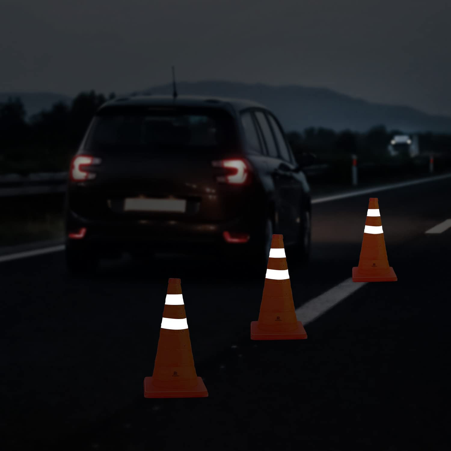 18 Inch 4 Pack Collapsible Traffic Safety Cones, Multi Purpose Pop-Up Cones with