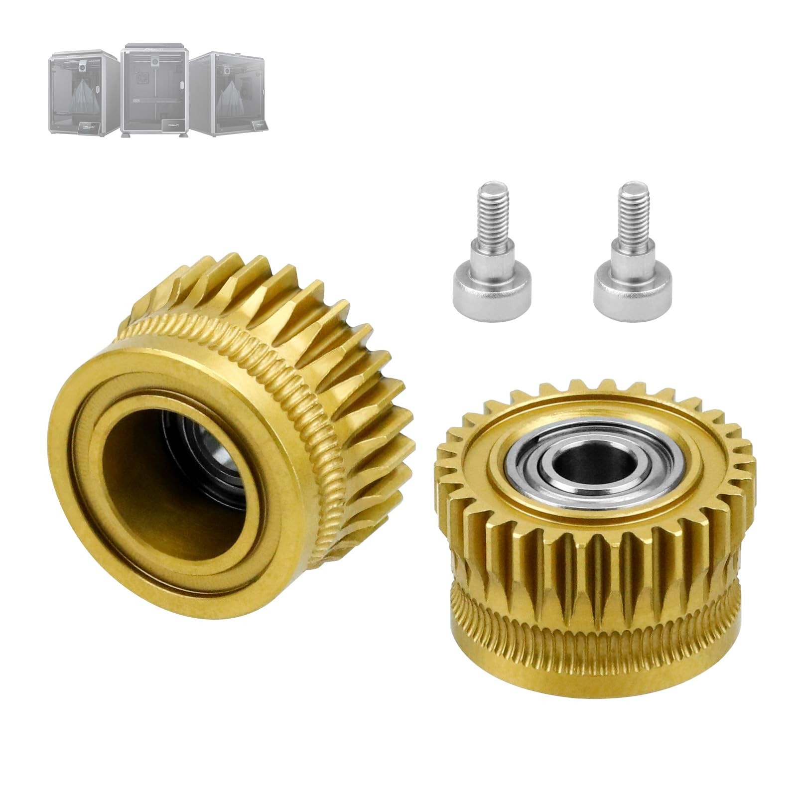 Gold K1 Max Extruder Gears Kit For Creality K1 Ender 3 Durable Filament Drive