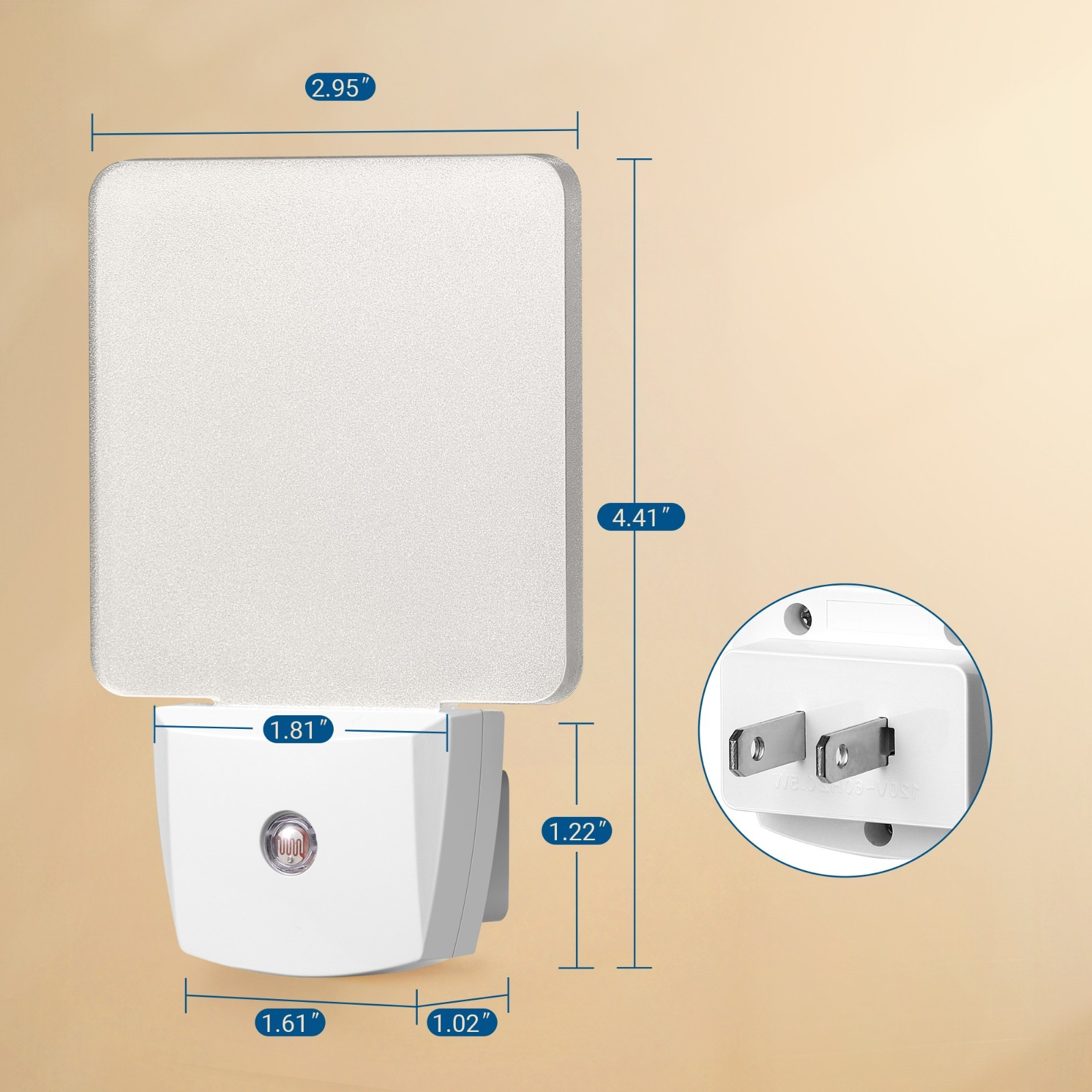DEWENWILS 2 Pack Night Light with Light Sensor - Daylight White, UL Listed
