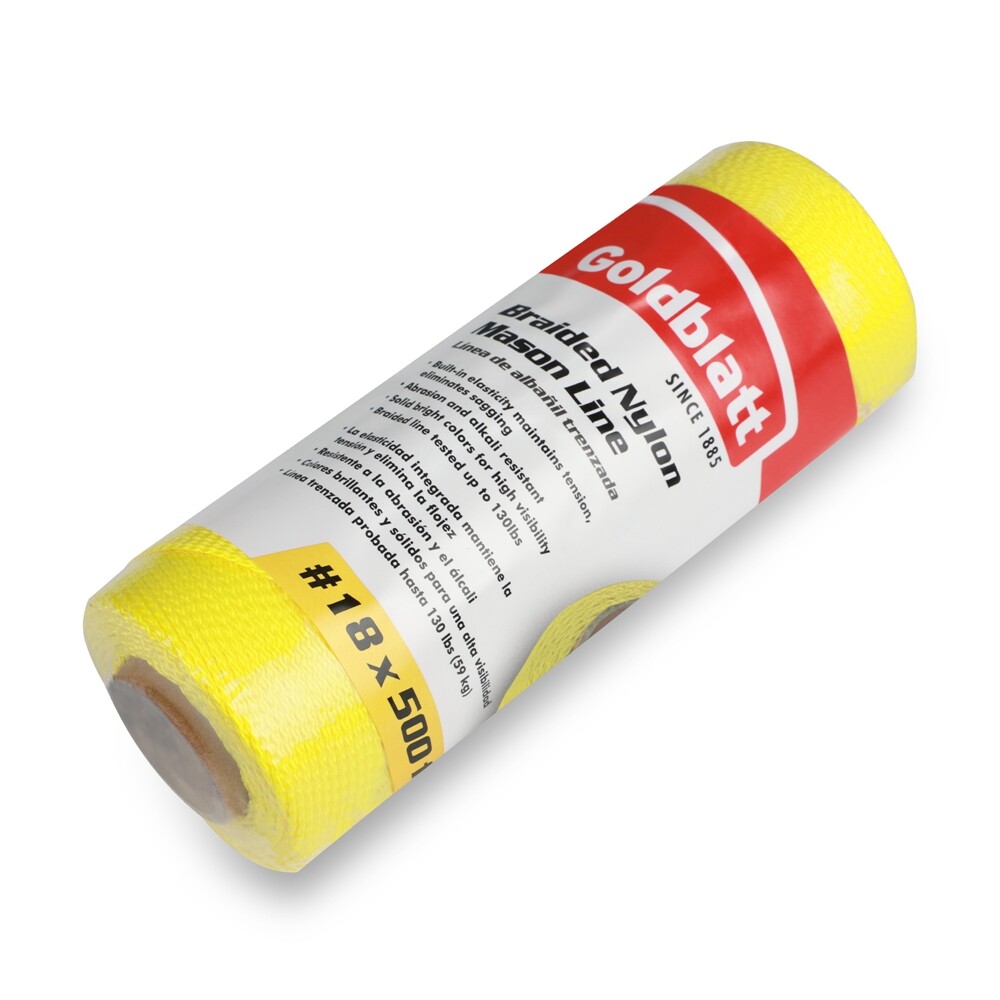 Goldblatt Nylon Mason Line 18# 500FT Braided String Line Nylon Twine for Masonry
