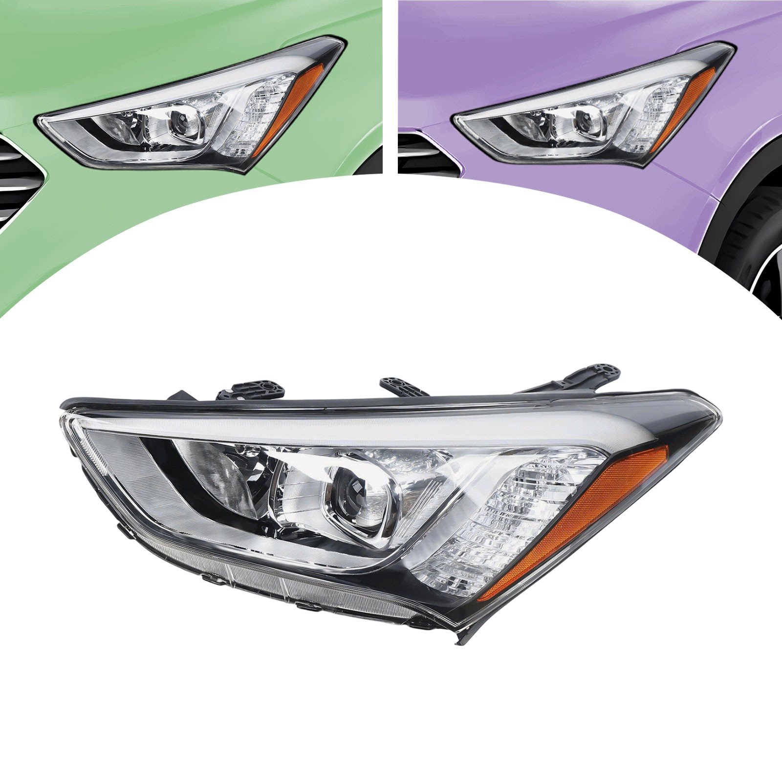 For 2013 2014 2015 2016 Hyundai Santa Fe Headlight Headlamp Left Driver Side LH