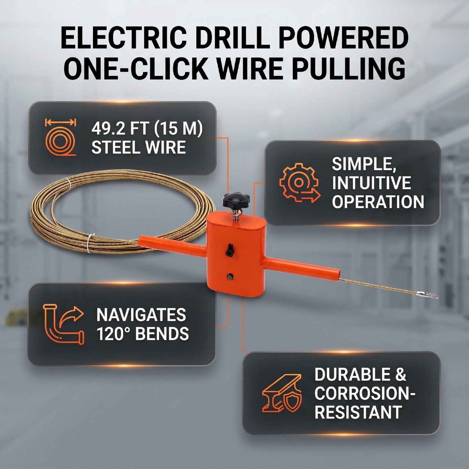 Electric Drill Wire Puller Efficient Tool For Easy Cable Threading Recommended