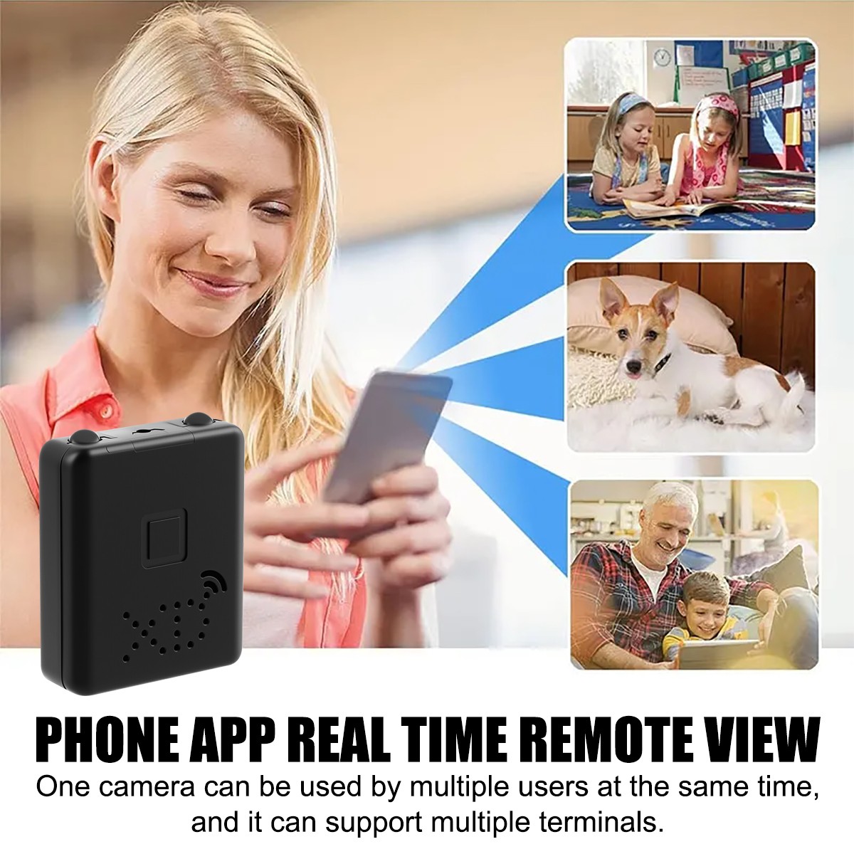 Small WiFi Security Camera 1080P No Battery Plug & Play Indoor Office