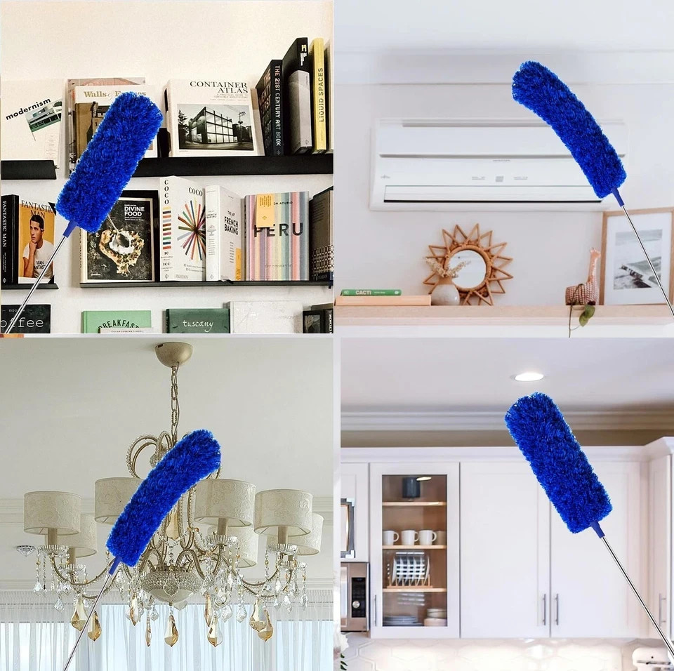 Microfiber Ceiling Fan Duster-Cobweb Cleaner Brush Kit Telescopic Extension Pole