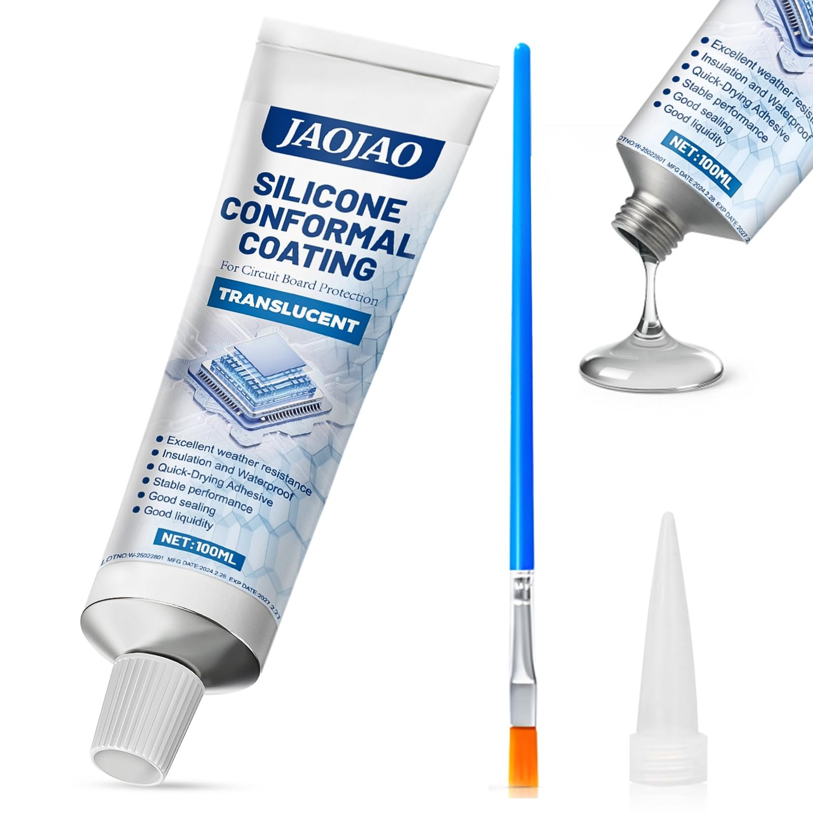 JAOJAO Conformal Coating for Electronics Silicone Adhesive Sealant Clear
