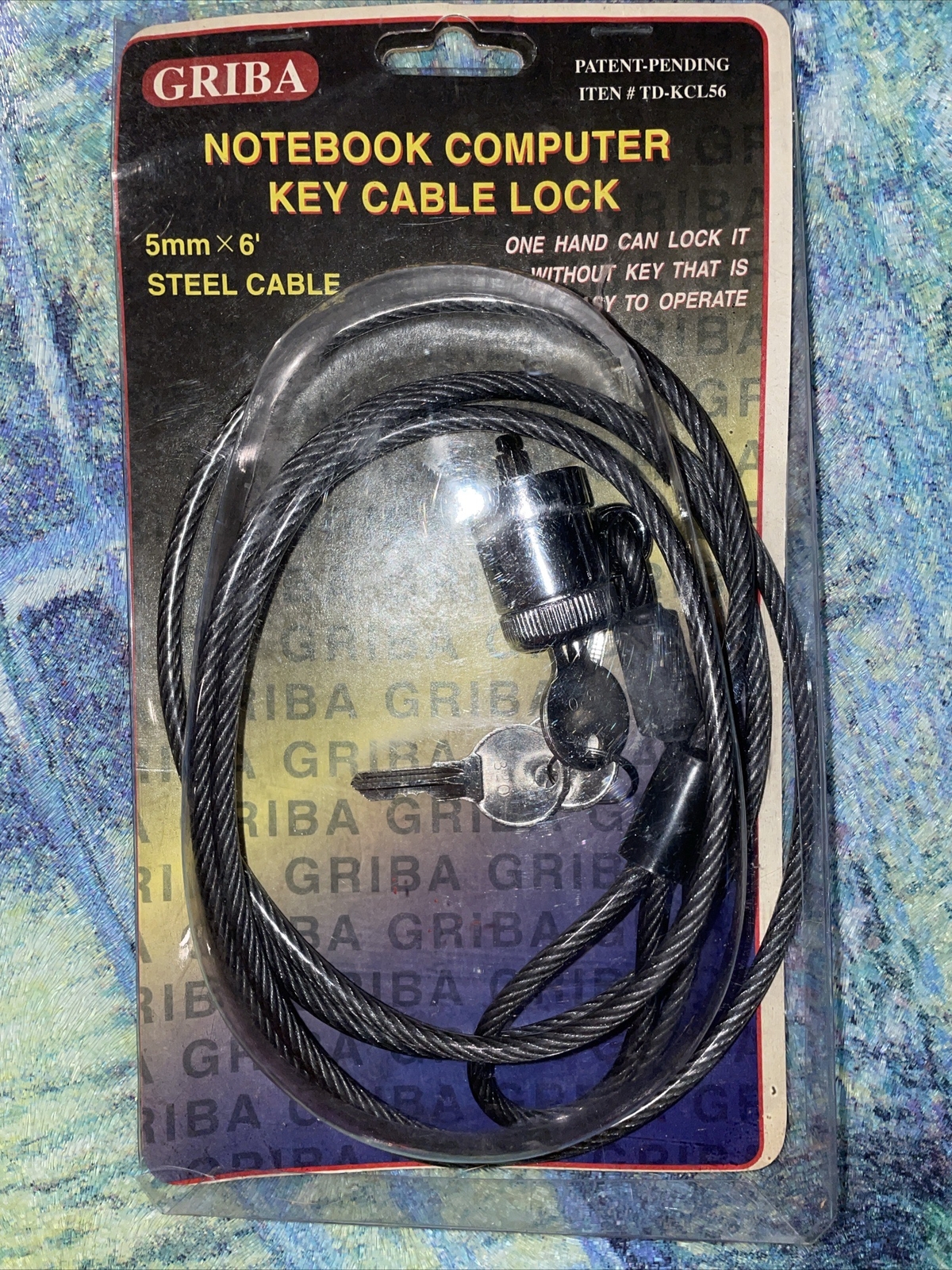 Griba Notebook Computer Key Cable Lock Steel 6Ft 2 Keys