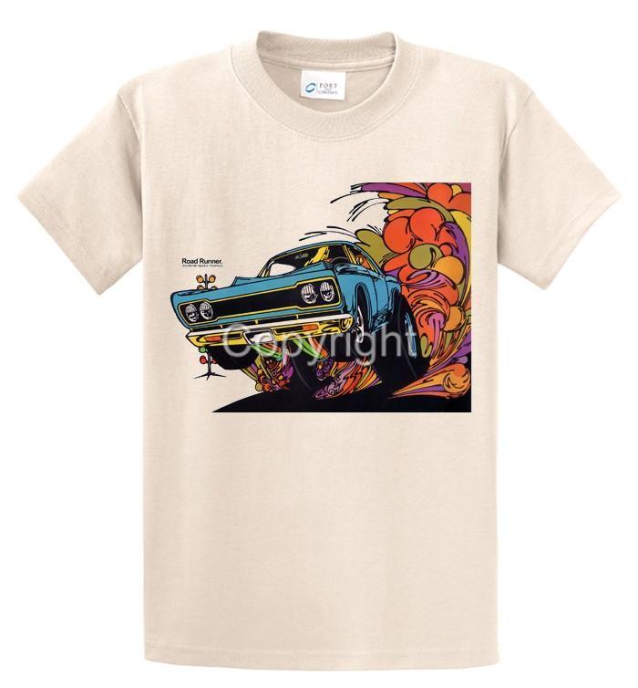 1969 Plymouth Road Runner Retro Vintage Cartoon Ad Tshirt 9575 automotive art