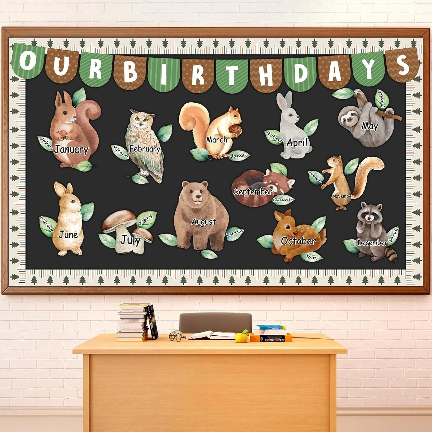 68Pcs Birthday Bulletin Board Set Woodland Animals Classroom Decoration...