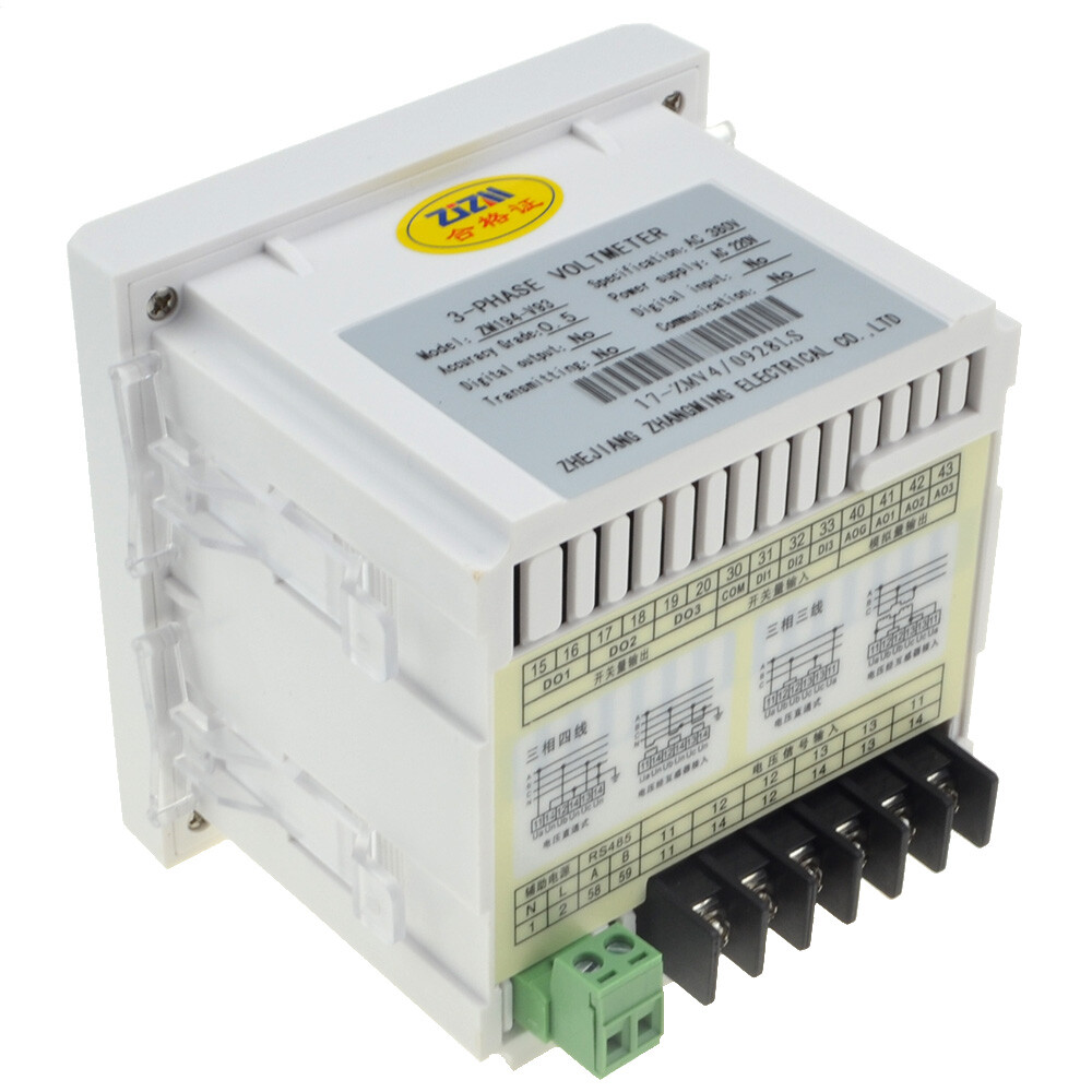 96x96mm Multi-function Three-phase Programmable Electric Power Meter Voltmeter