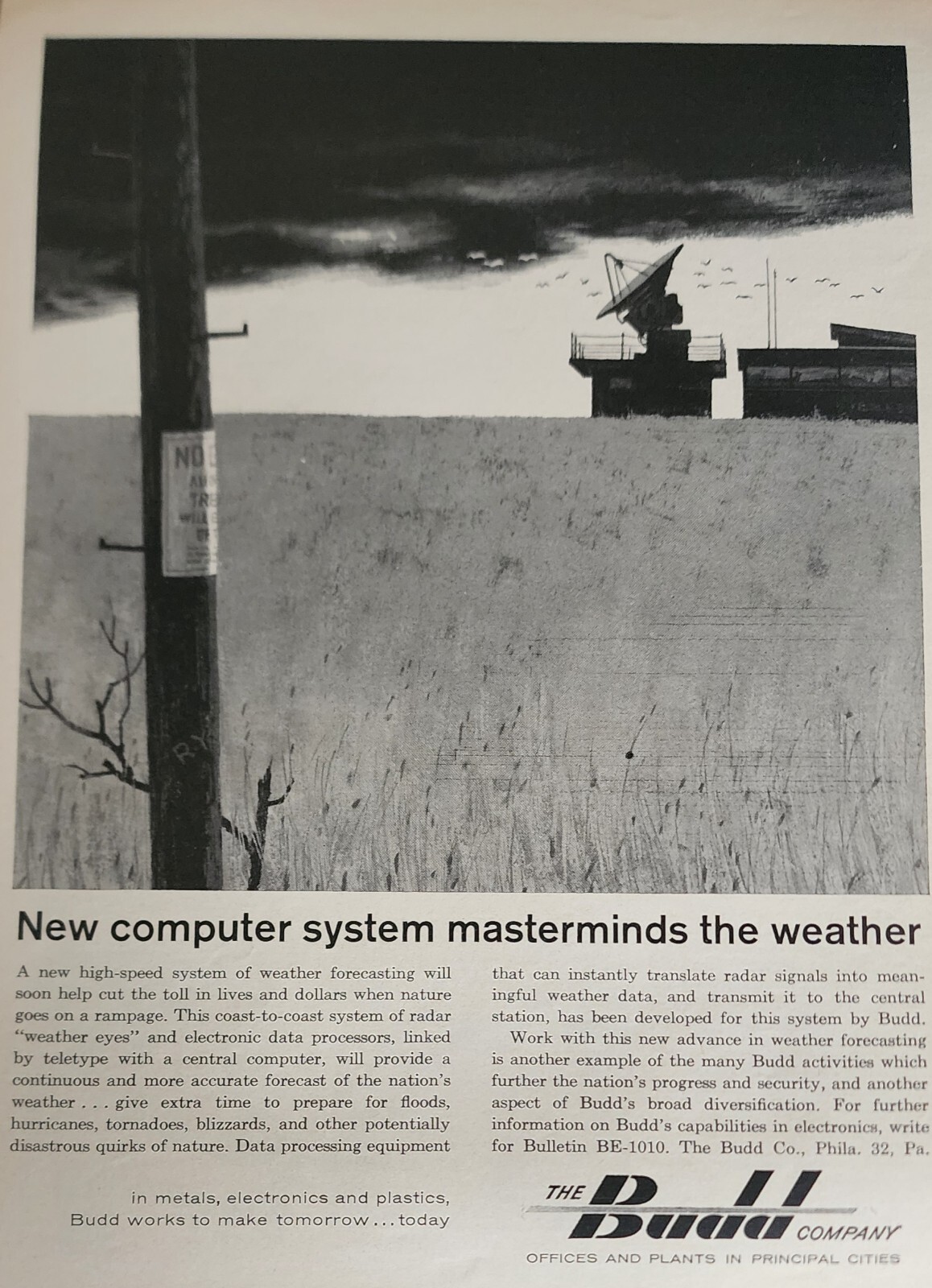 Budd Weather Forcast Picture Magazine Ad Vintage Wall Art Decor Display