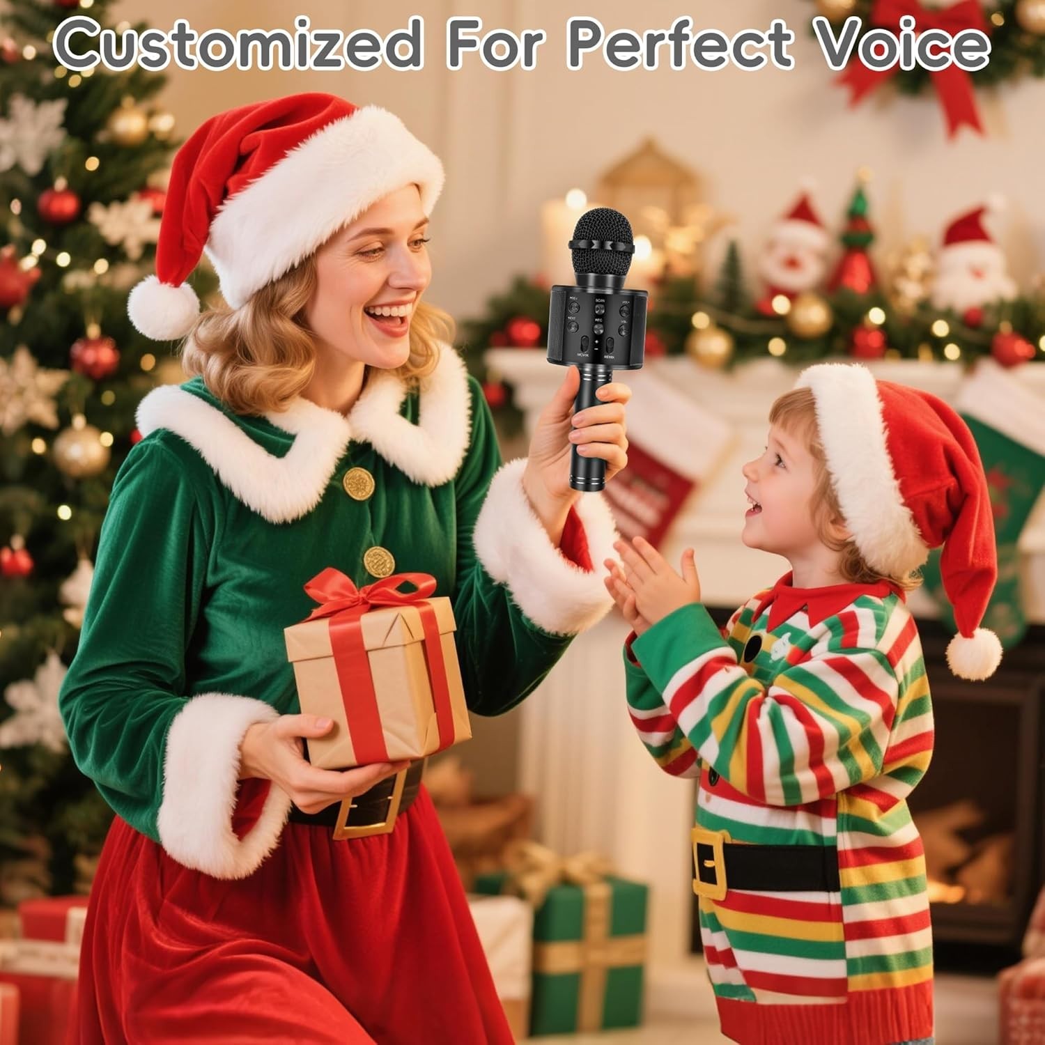 Versatile Wireless Karaoke Microphone with Adjustable FM Radio & Noise Reduction