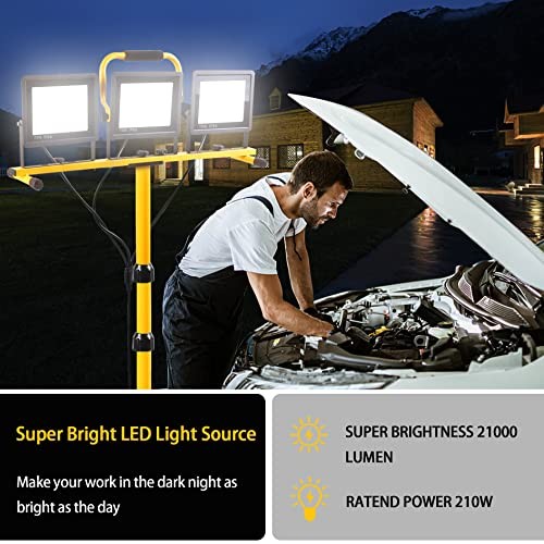 21000 Lumen Work Lights with Stand LED Work Light, with 2 Adjustable Head