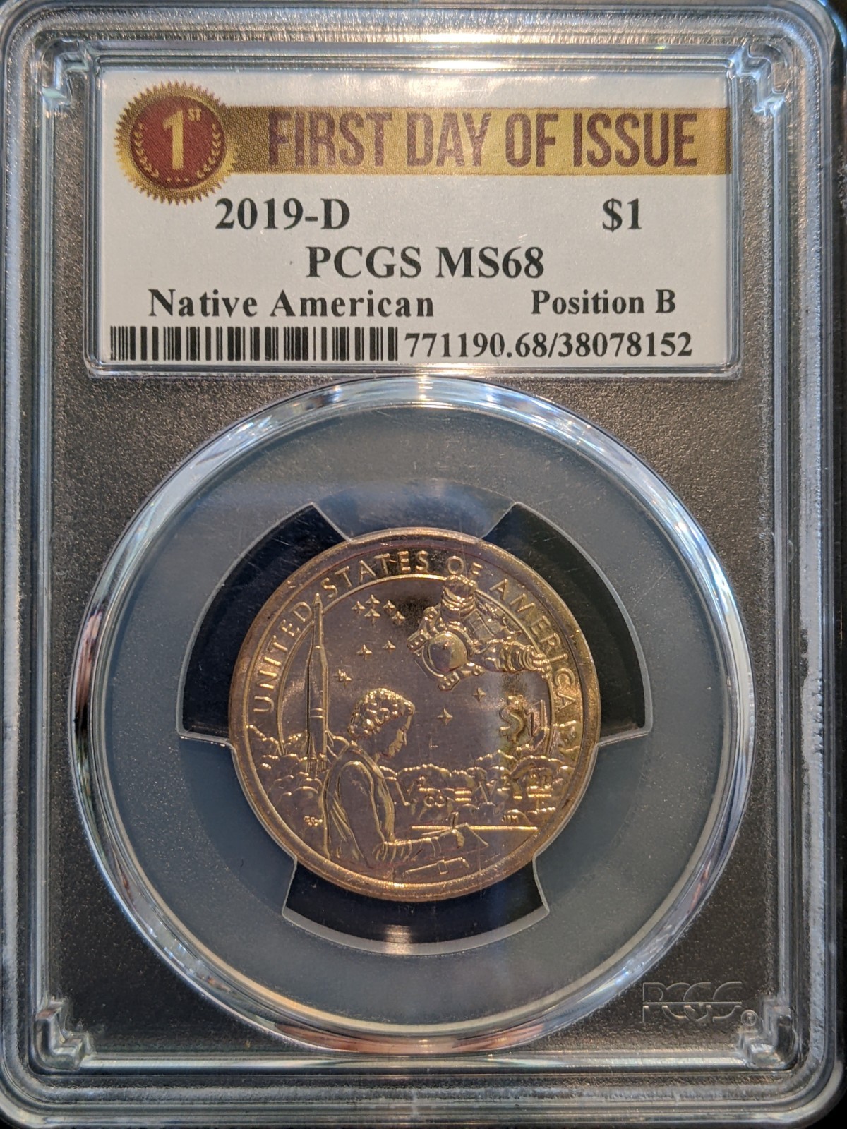 2019-d PCGS ms-68 Sacagawea Native American Dollar Pos B FDI First Day Issue