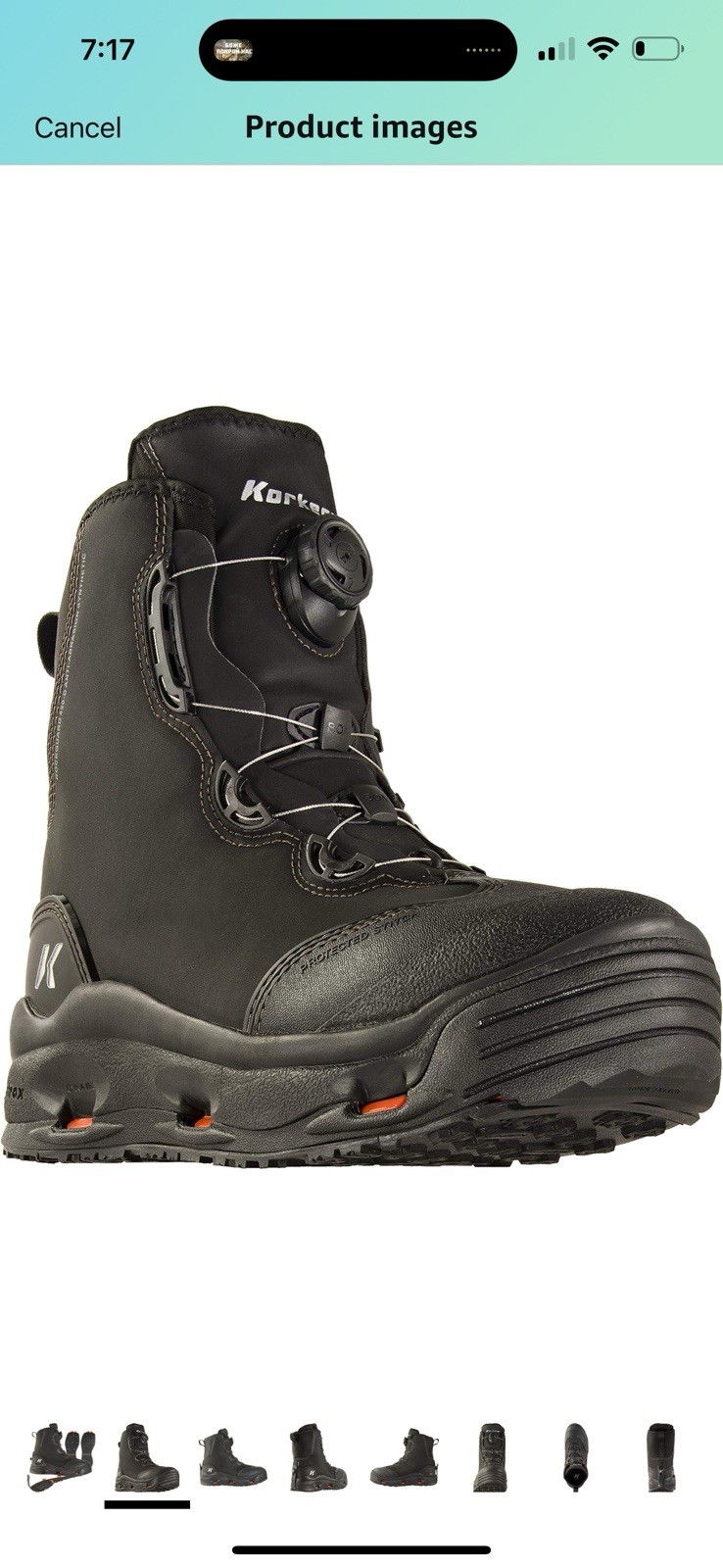 Korkers Men's Devil's Quick Drying Canyon Wading Boots - Black, Size 9