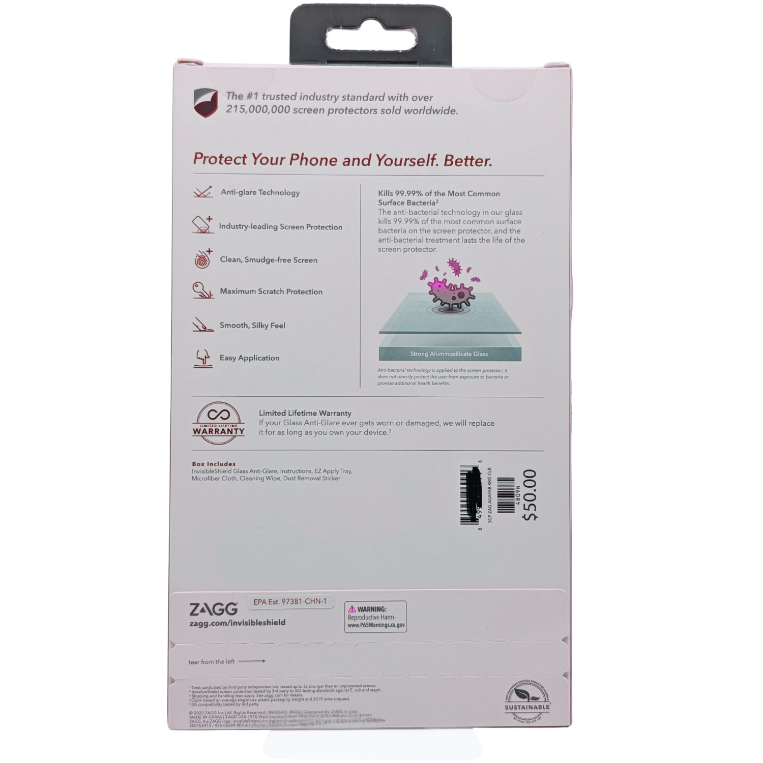 ZAGG Glass Anti-Glare Screen Protector for iPhone 12 Pro Max Case-Friendly
