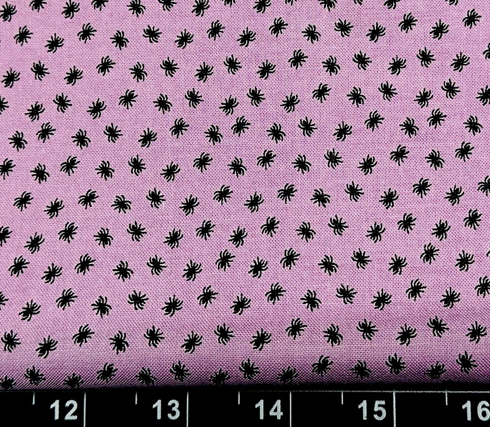 Tina Scrap 9"x21" Tiny Spider Spiderweb Purple Small HALLOWEEN FABRIC COTTON