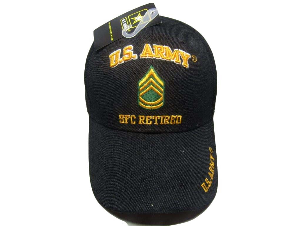 NEW! US ARMY SFC RETIRED BALL CAP HAT BLACK OFFICIALLY LICENSED