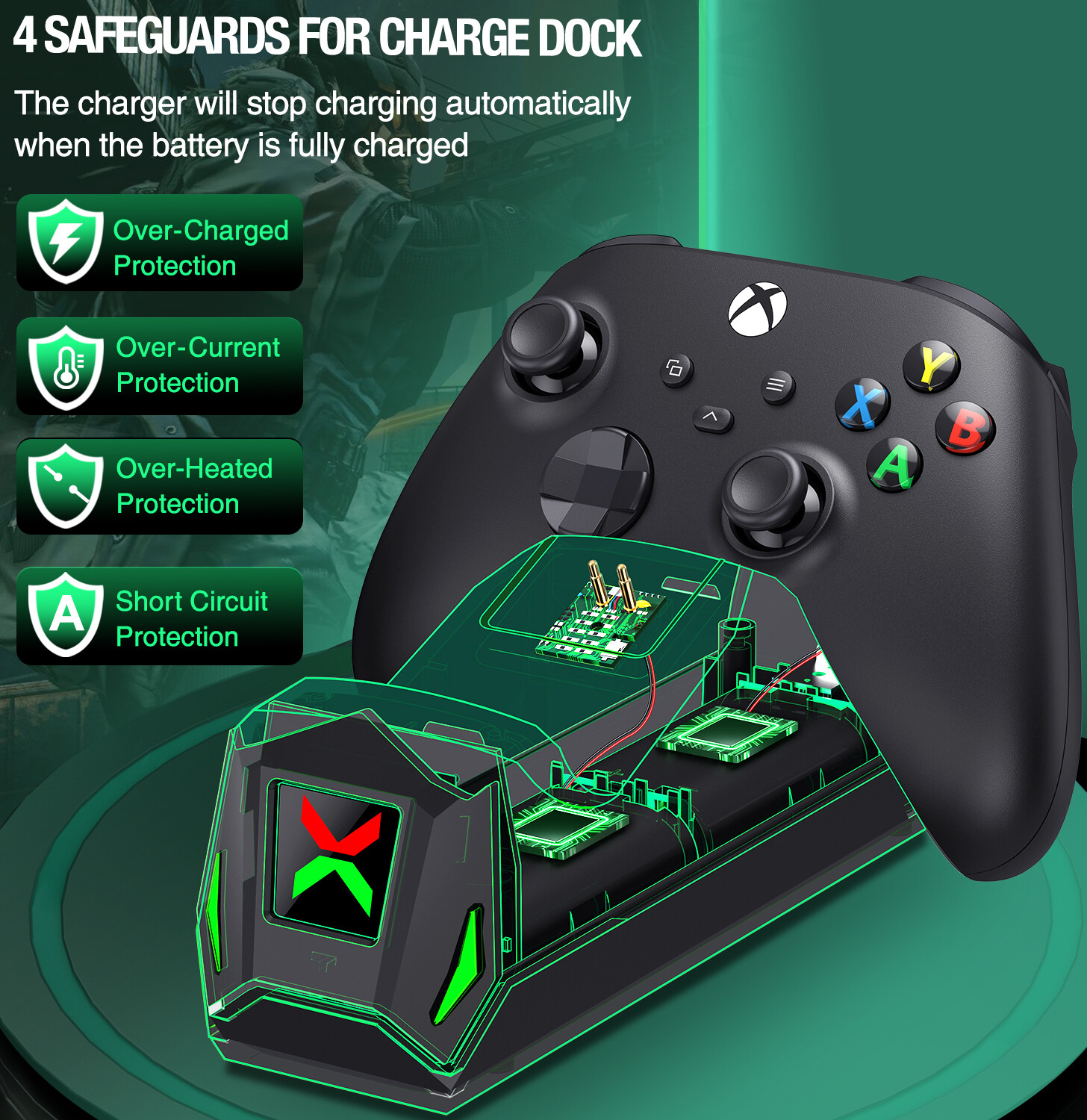 Rechargeable Battery Pack Charging Dock For Xbox One Elite/Series X S Controller