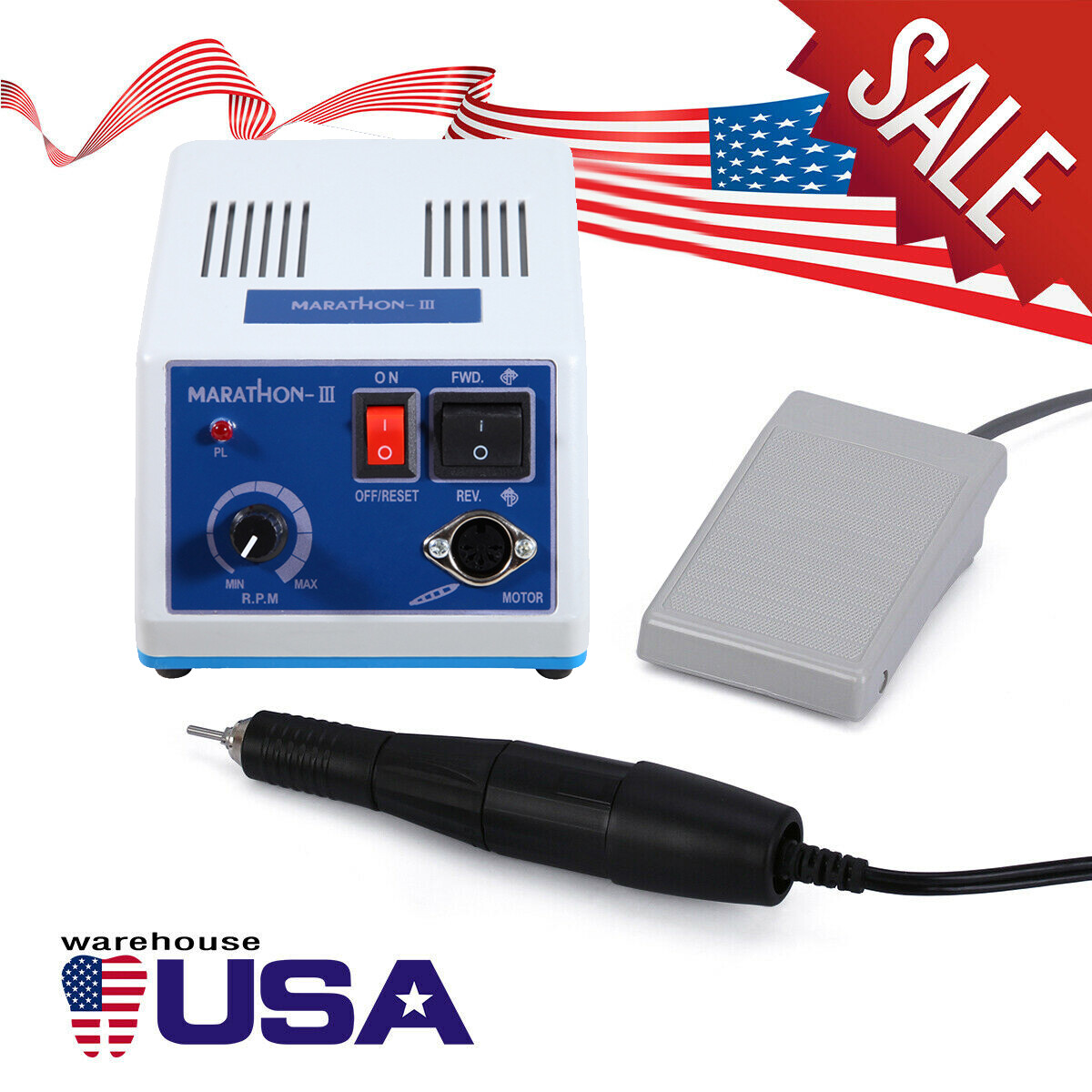 Dental Lab Marathon Electric Micromotor Polishing Unit + 35K rpm Motor Handpiece