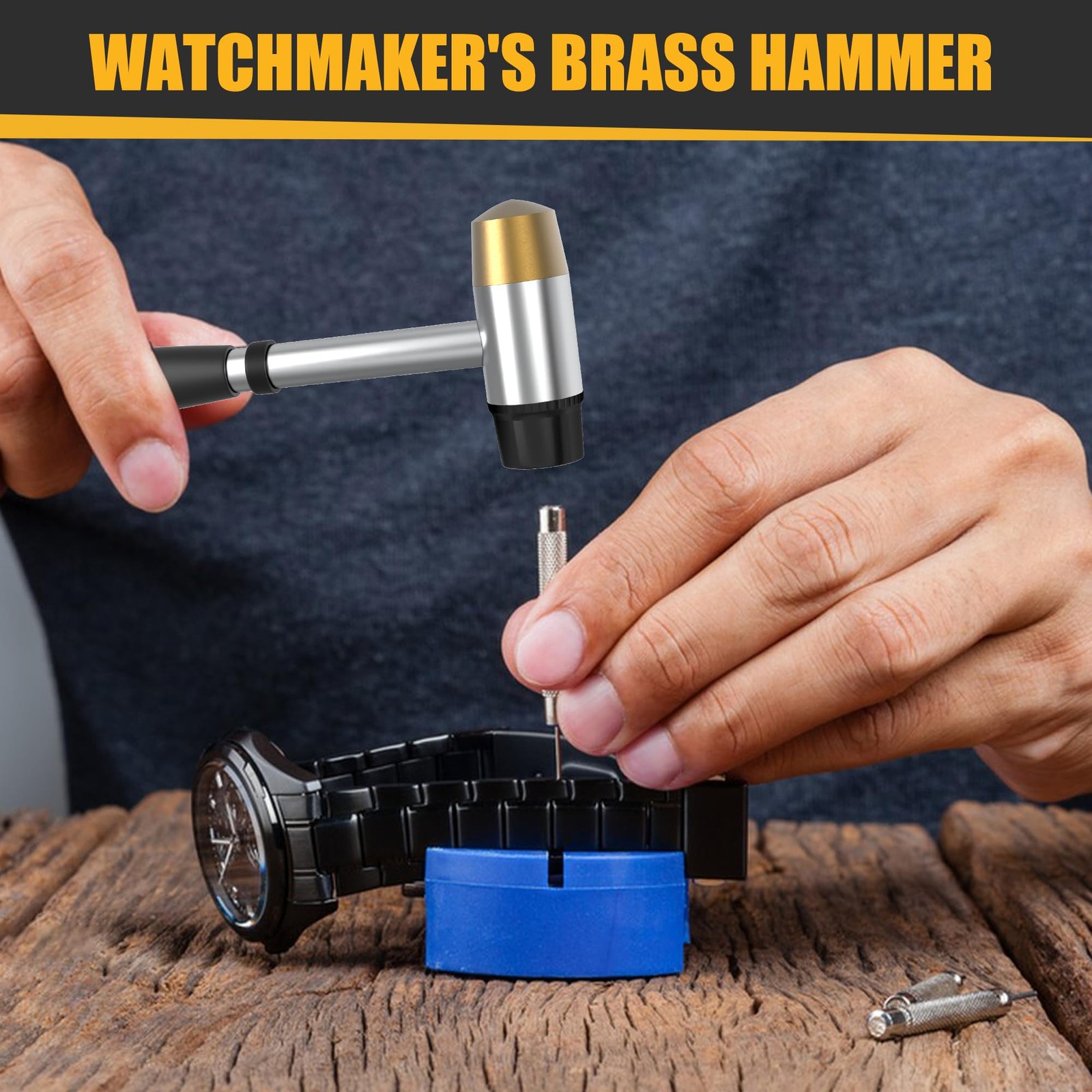 Marketty Nylon and brass multifunctional hammer, 4 interchangeable tips, 25mm...