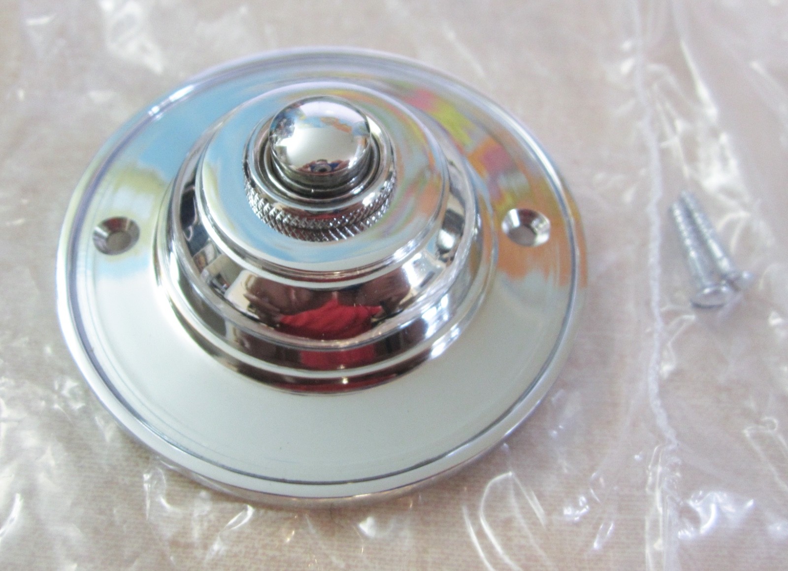 NEW 2-7/8" Round Solid Cast Brass Doorbell Button, Polished Chrome Finish
