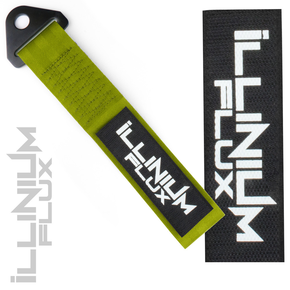 ILLINIUM FLUX OLIVE GREEN HIGH STRENGTH RACING TOW STRAP BADGE PATCH  P12