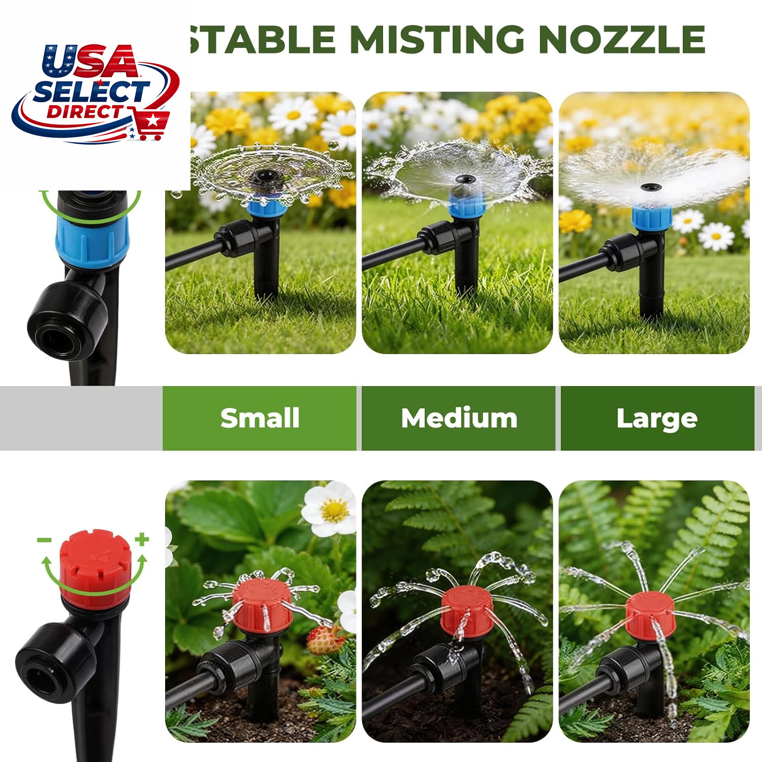 100FT Drip Irrigation System Kit, Quick Connect Garden Watering