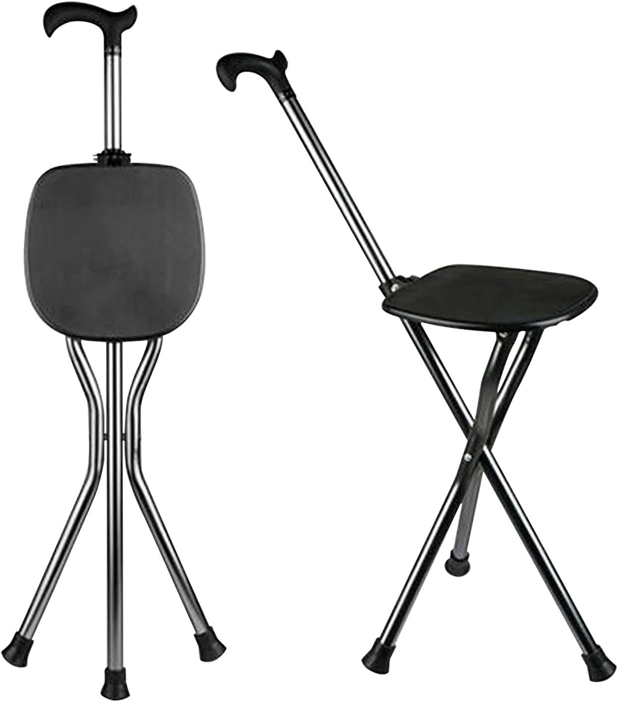 Hold 440 Lbs Folding Canes with Seat Walking Stick Height Adjustment Cane Seat C