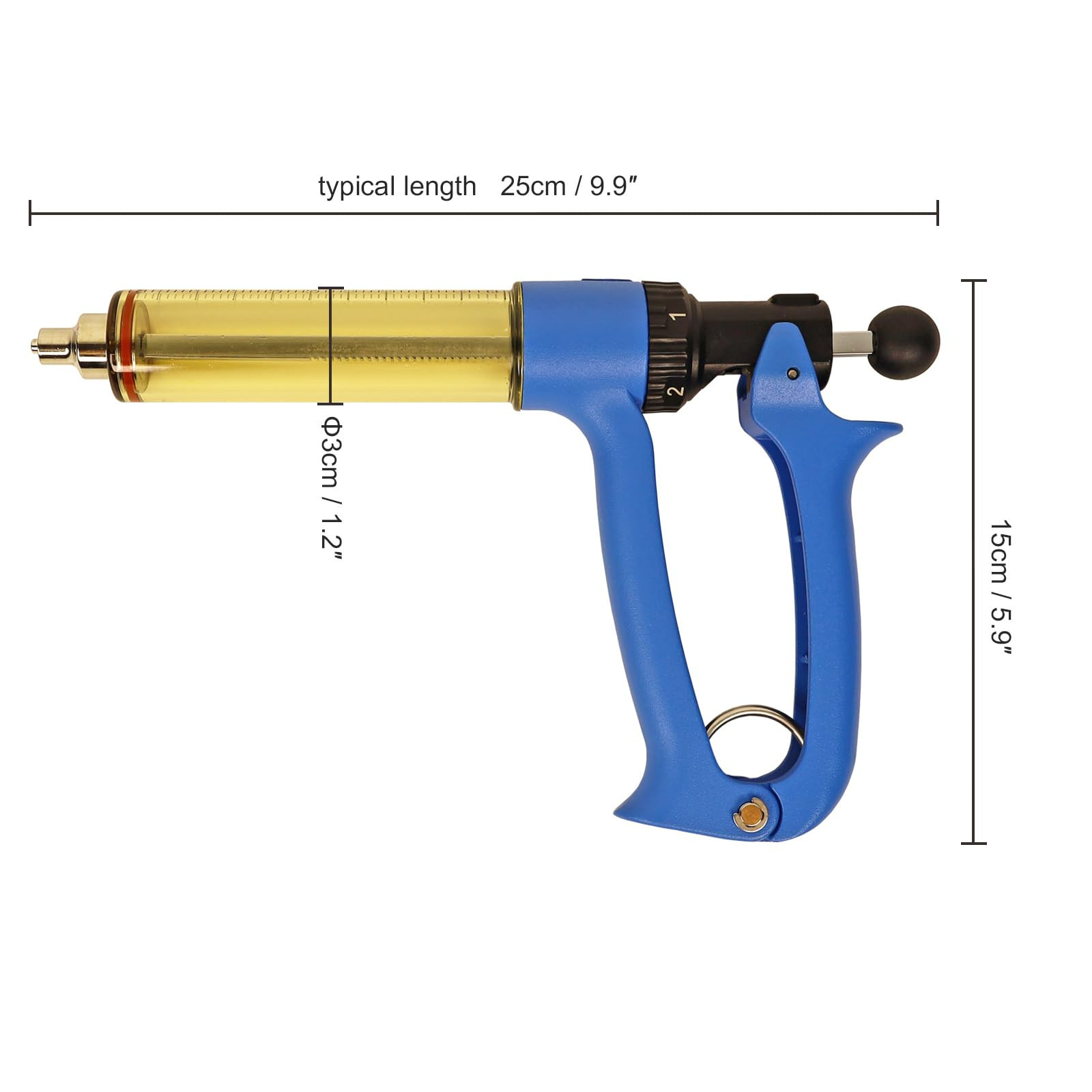 50ML Semi Automatic Livestock Syringe, Adjustable Continuous Repeating Syring...