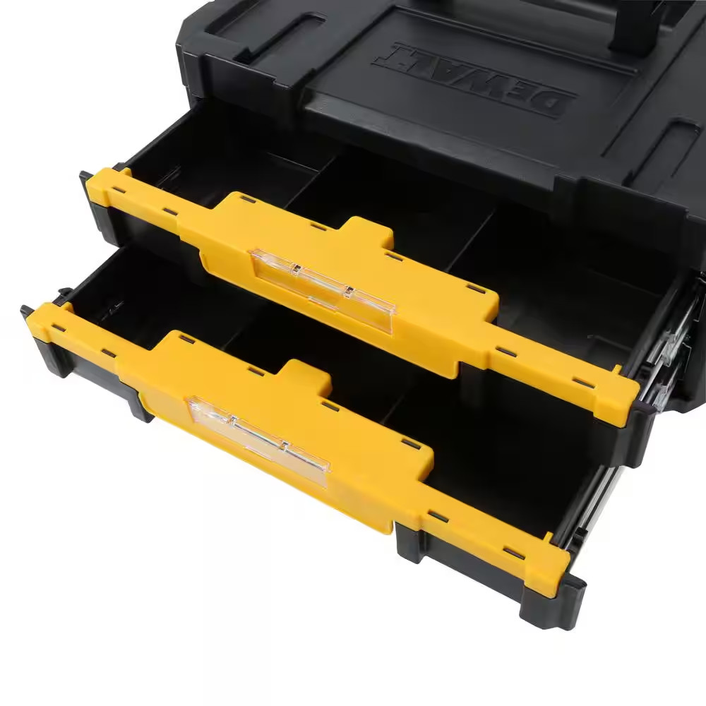 DEWALT TSTAK IV 7 In. Stackable 18-Compartment Double Shallow Drawer Small Parts