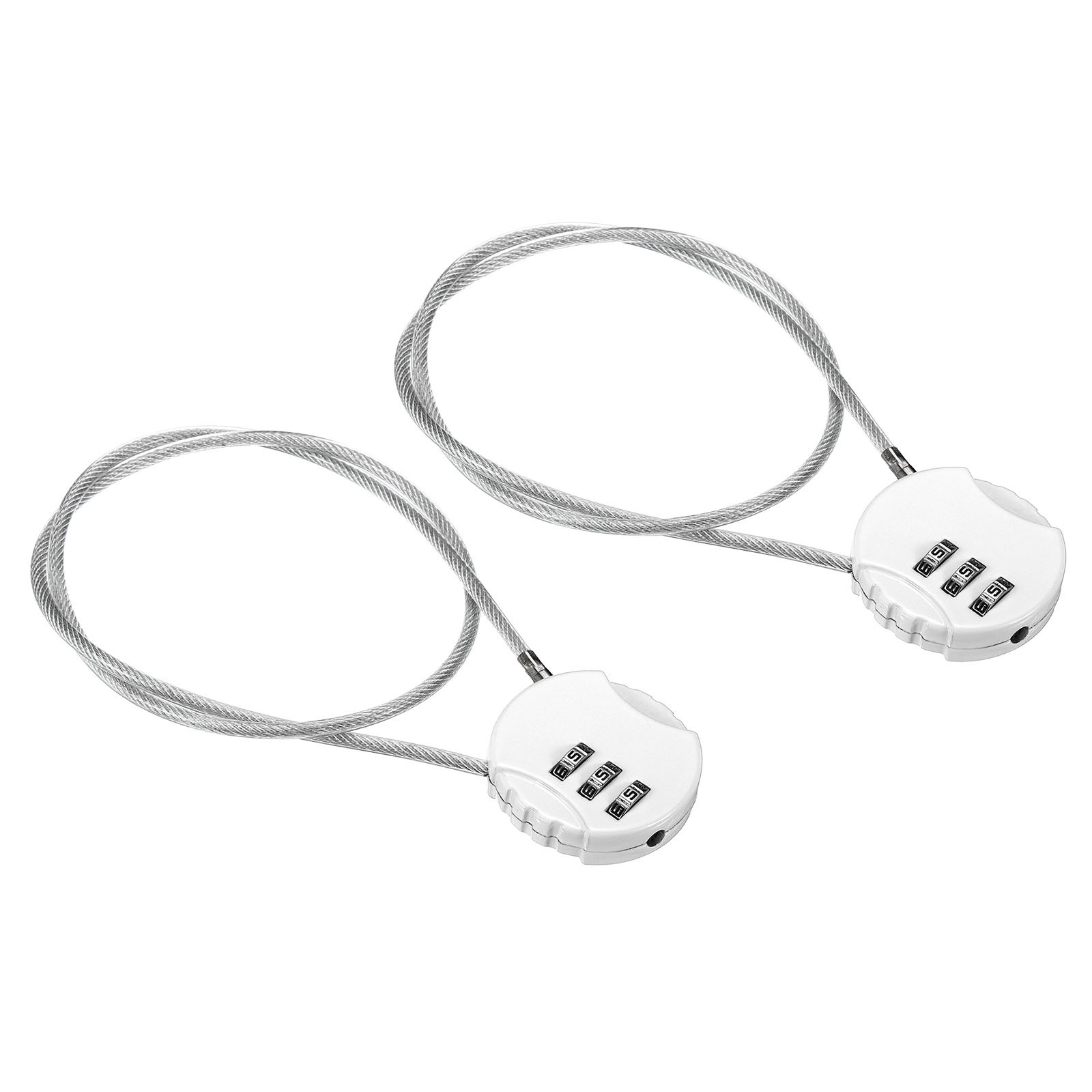Small Combination Lock 19.6 Inch, 2 Pack 3 Digit Padlock for Gym Locker, White