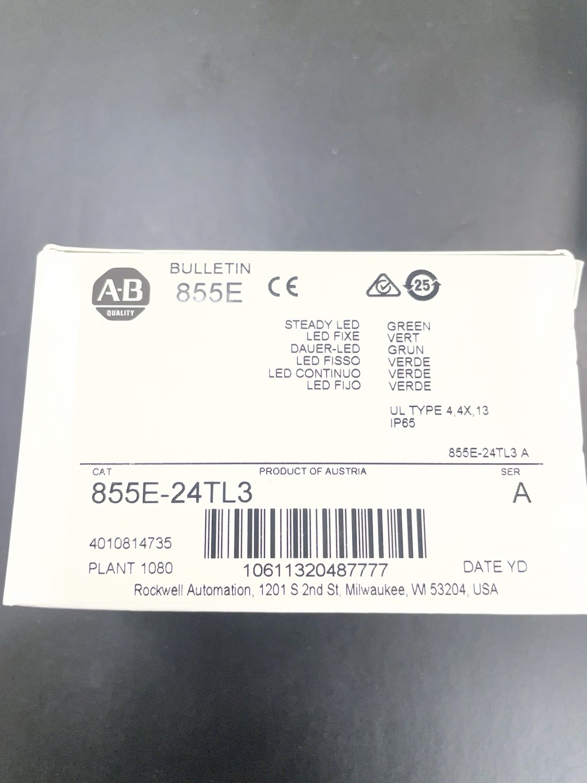 Allen-Bradley 855E-24TL3 Steady LED Lamp Module 50 mm Tower Light