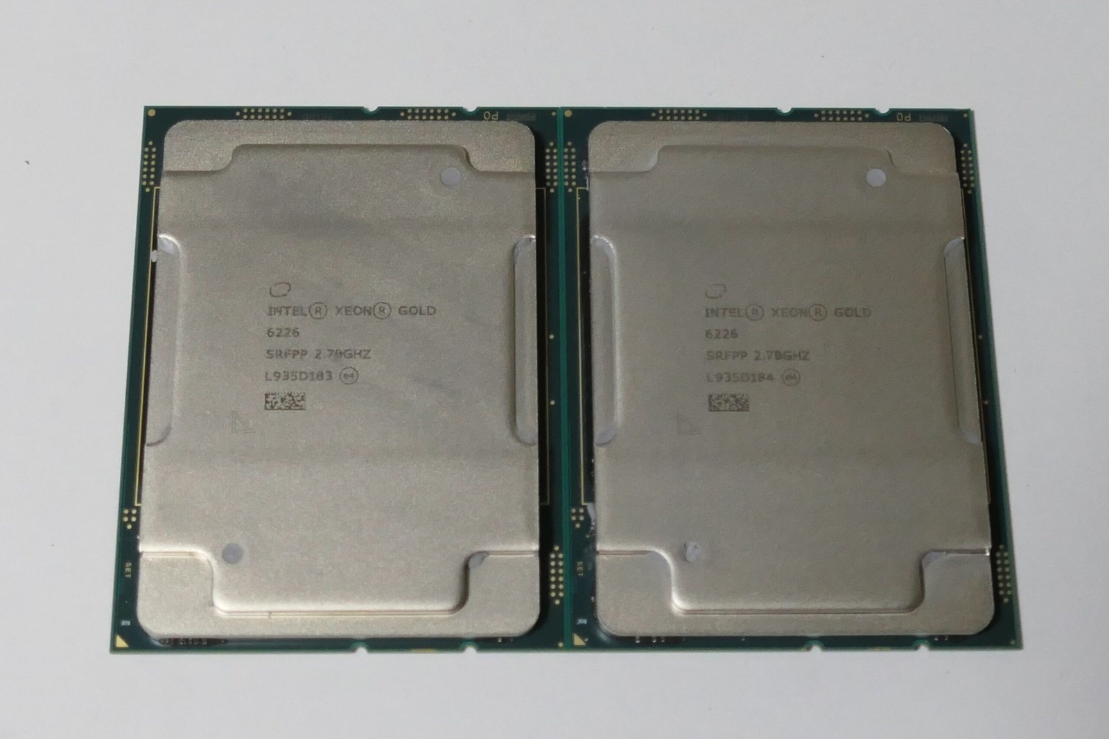 Matched Pair _ Intel Xeon Gold 6226 2.7GHz 19.25MB 12C LGA 3647 CPU _ SRFPP
