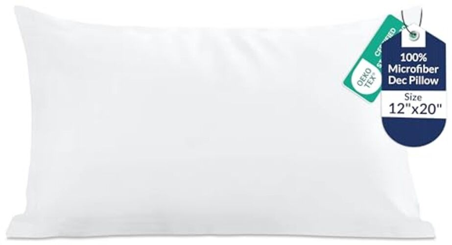 12 x 20 Pillow Insert - Down Alternative Throw 12x20 Inch White - Pack of 1
