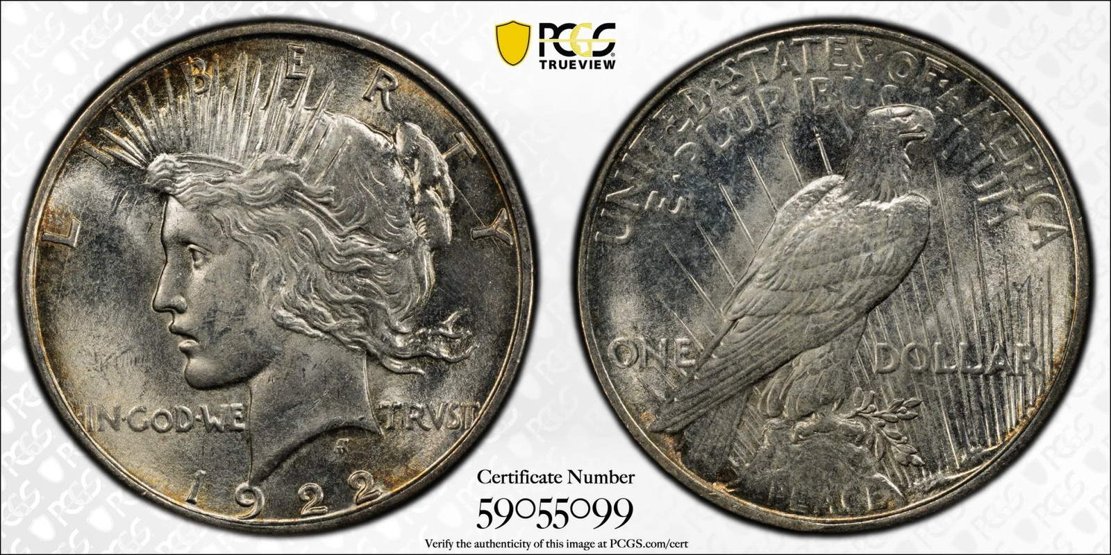 1922 D Peace Dollar PCGS MS-63
