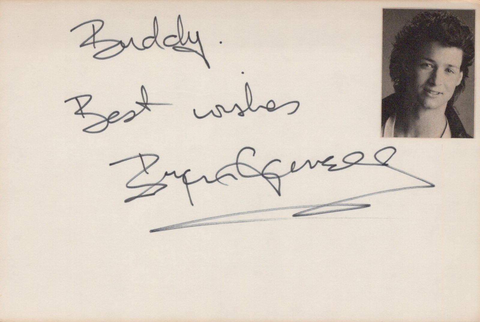 Bryan Genesse signed 4x6 index card