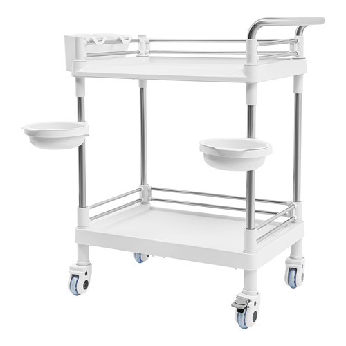 Professional Medical Trolley Cart Mobile Utility Cart with Wheels & Basins USA