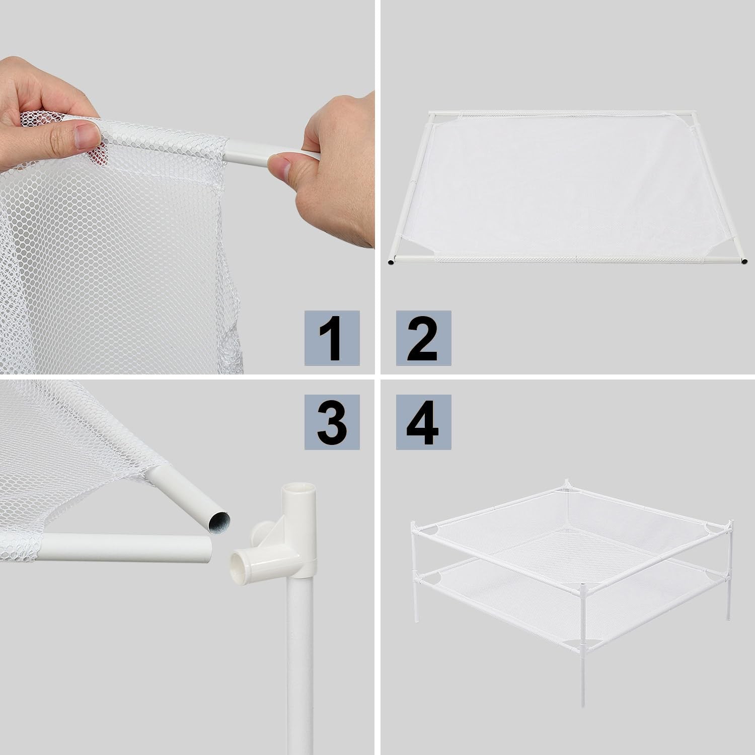 Sweater Drying Rack, 2-Layer Clothes Drying Rack Flat Mesh Stackable Laundry