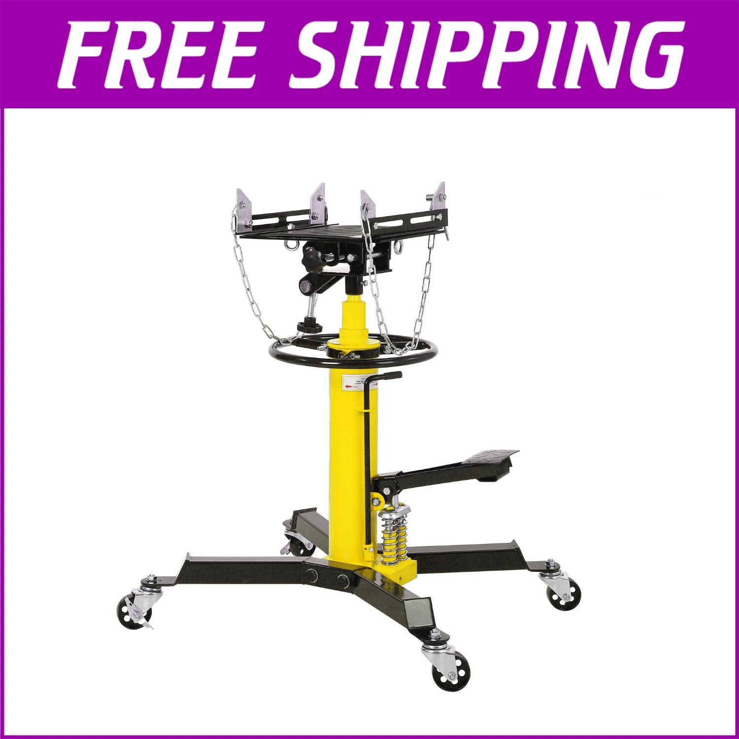 🔝1322 Lbs 2 Stage Transmission Jack,2 Stage Hydraulic 1660lbs, 360° Swivel Whee