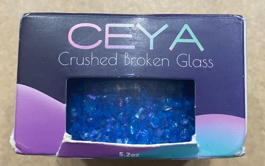 Ceya 5.2oz Crushed Irregular Glass Baby Blue Metallic Crystal Chips