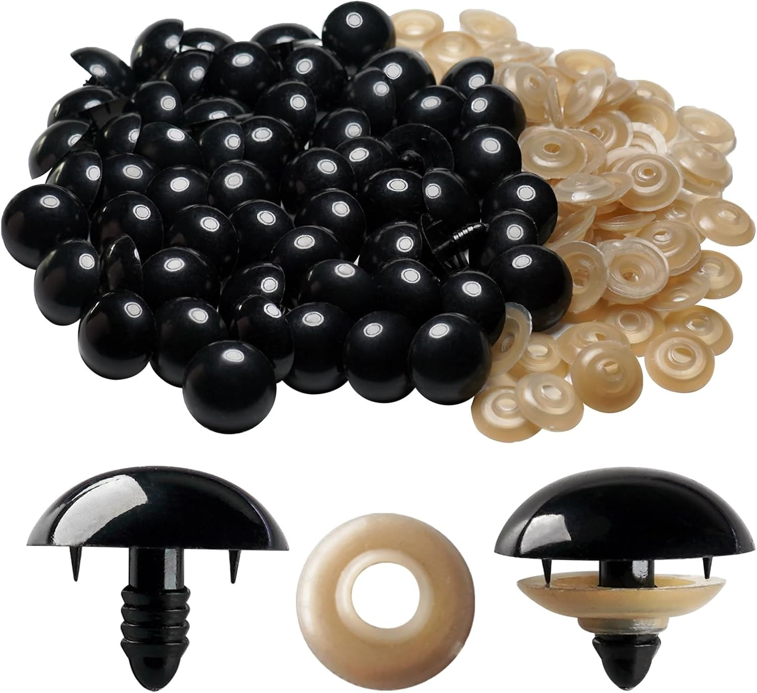 120Pcs 24mm Safety Eyes with Washers 24 mm Safety Eyes Large Big Safety Eyes ...
