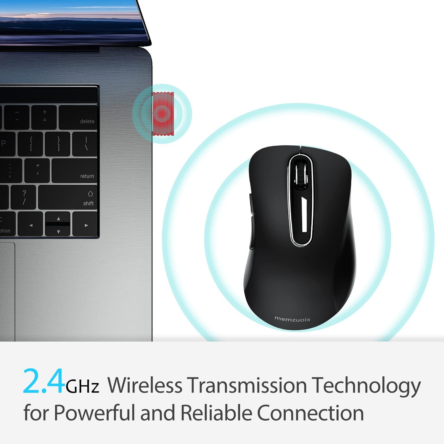 2.4G Wireless Mouse 1200 DPI Computer Wireless Mouse with USB Receiver Portab...