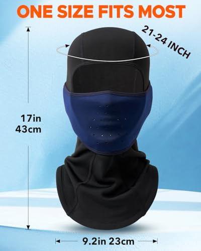 Winter Ski Mask Fleece Balaclava with Movable Deisgn for Men Women 1 Dpblue