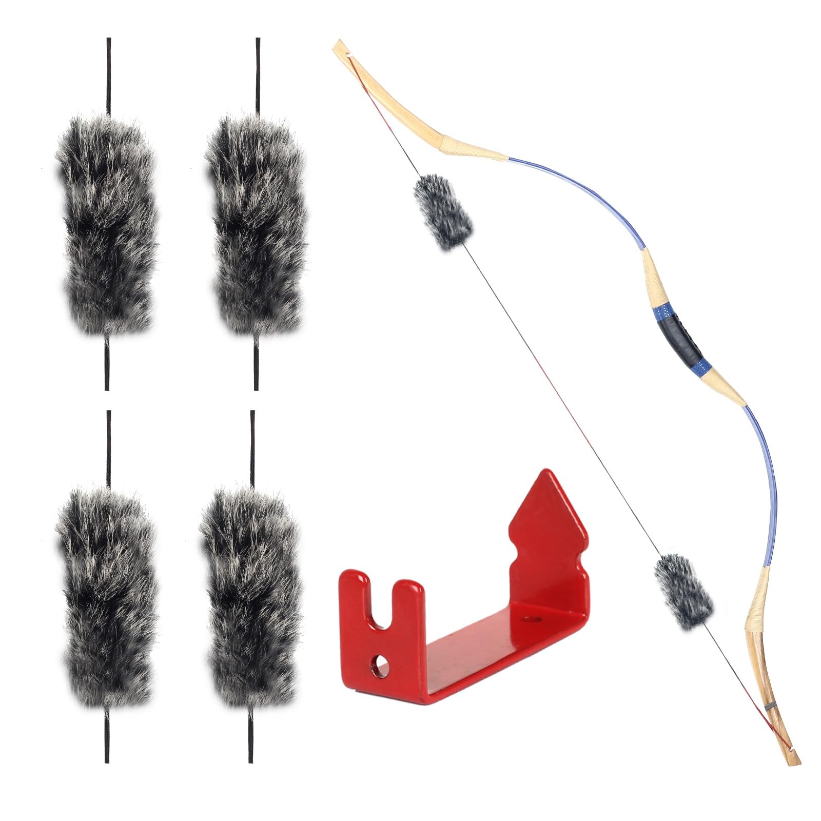 SOPOGER Archery Bow String Silencers - 2 Pair Rabbit Fur String Dampener & St...