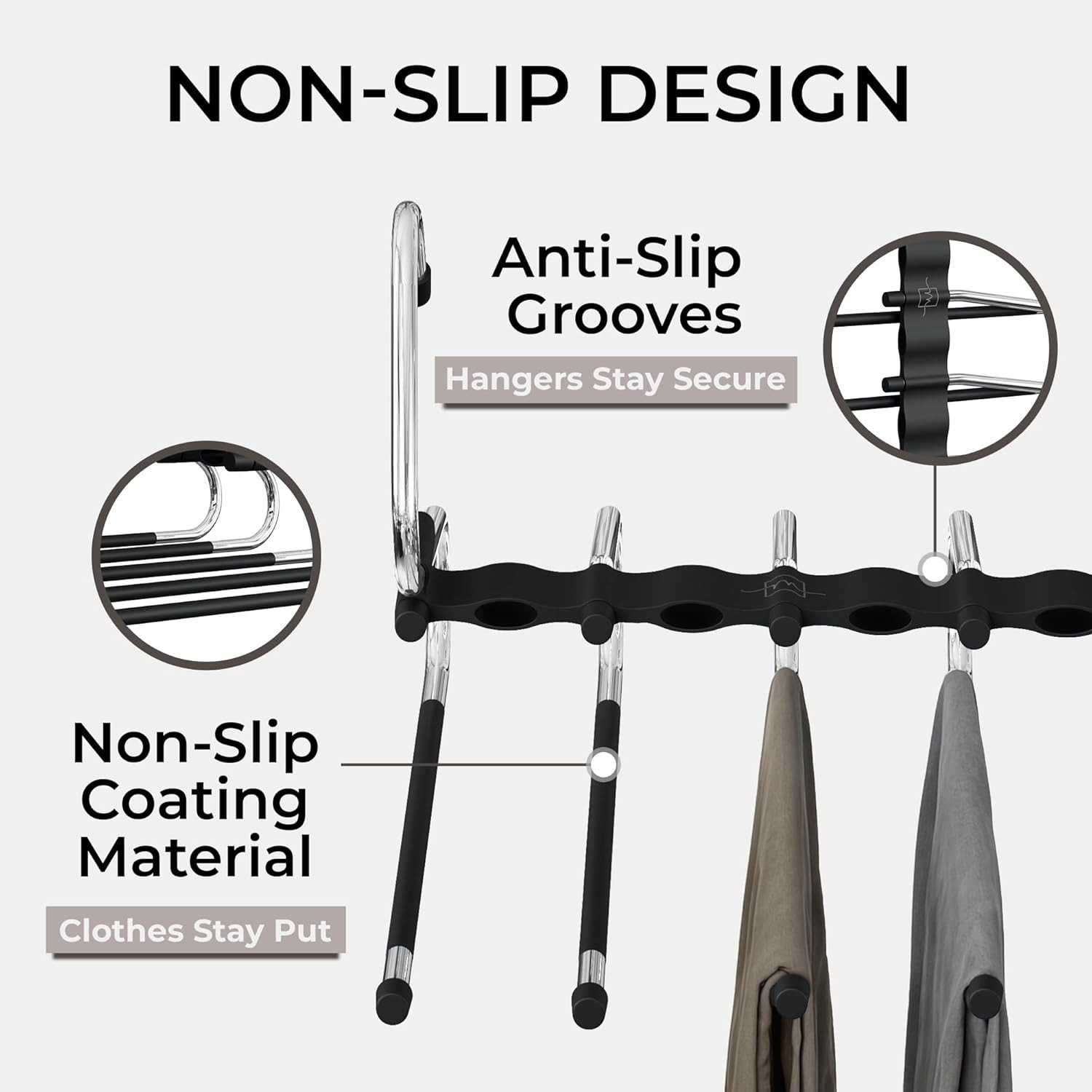Pants Hangers Space Saving - 2 Pack - Non-Slip Multi-Layer Space Saving Hangers