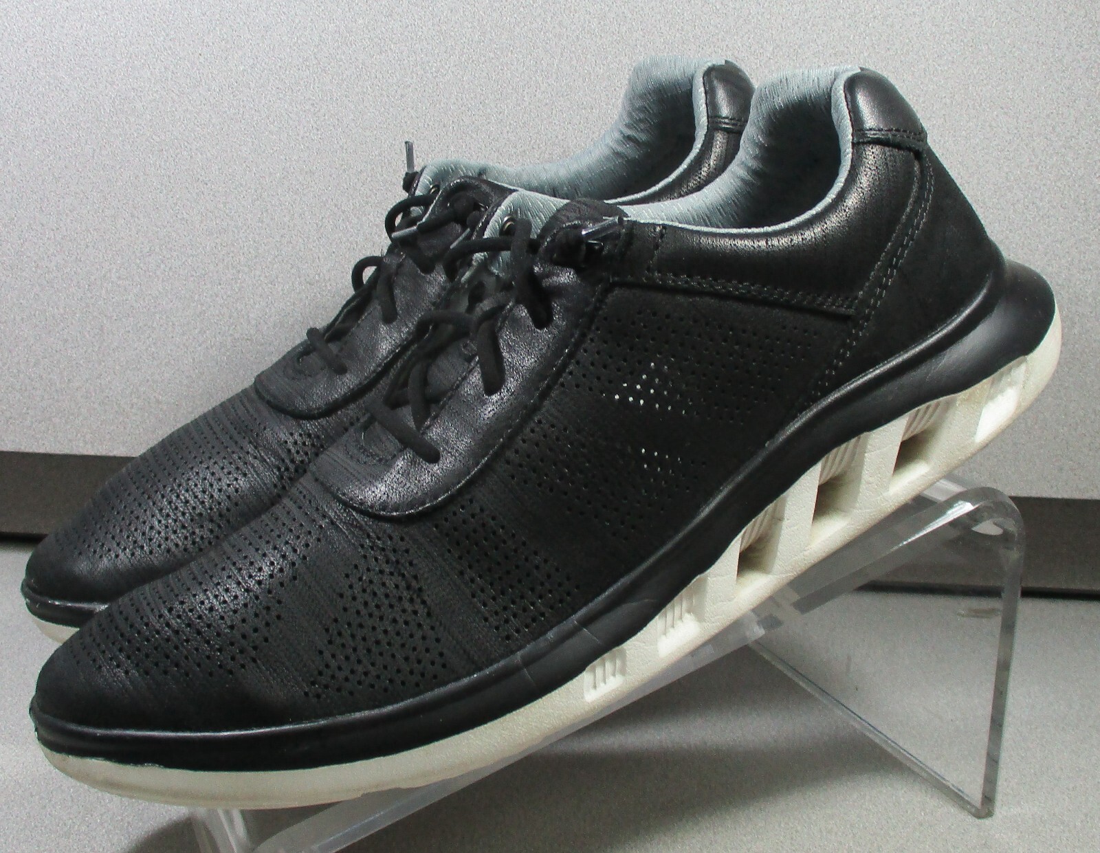 258597 MS50 MEN'S SHOES SIZE 10.5 M BLACK LEATHER LACE UP JOHNSTON & MURPHY