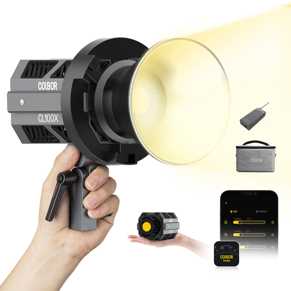 Colbor CL100X LED Video Light 110W Bi-Colour 2700K-6500K CRI97+ for Photography